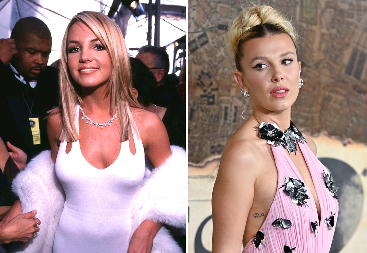 Millie Bobby Brown (th.) drømmer om en dag at spille rollen som Britney Spears.