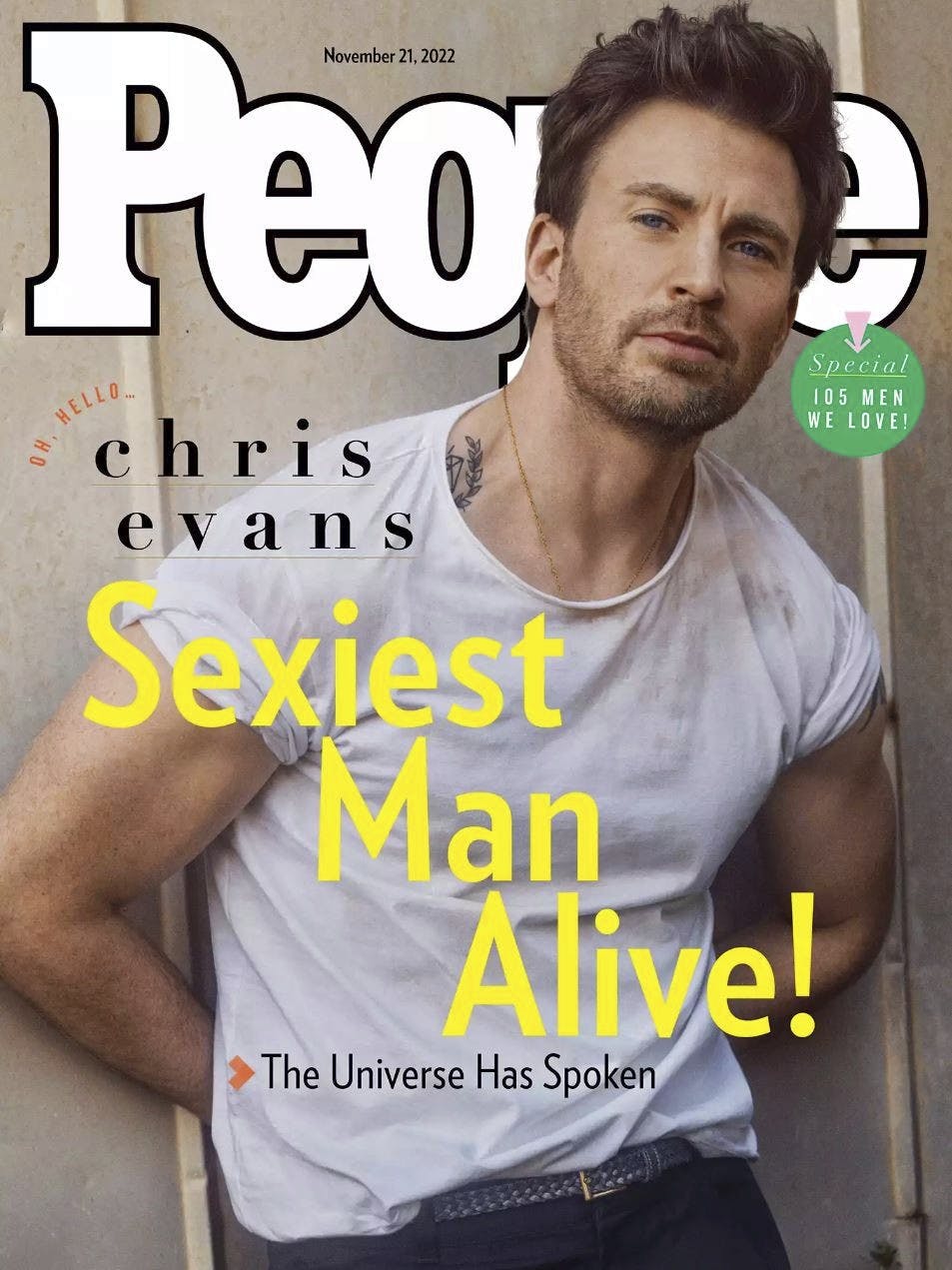 2022
Det amerikanske magasin People kårer hvert år den mest sexede mand i verden – og det nyeste skud på stammen er Chris Evans.
Den 41-årige skuespiller, der er kendt fra Avengers-filmene som Captain America, siger, at hans mor er meget stolt