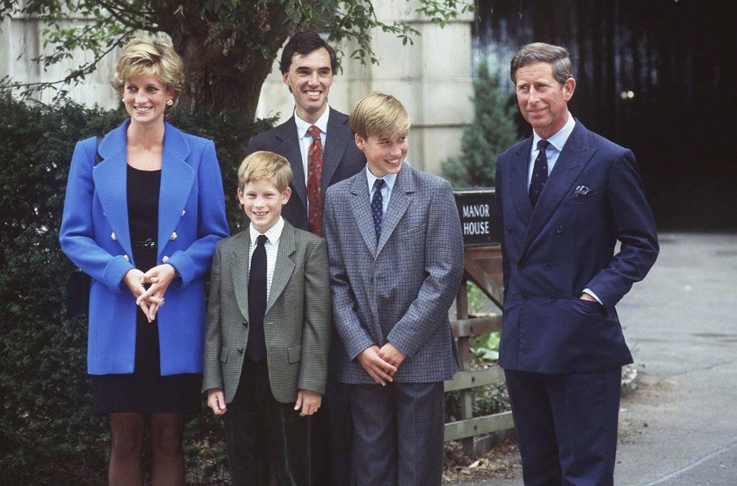Prinsesse Diana, prins Harry, prins WIlliam og prins Charles