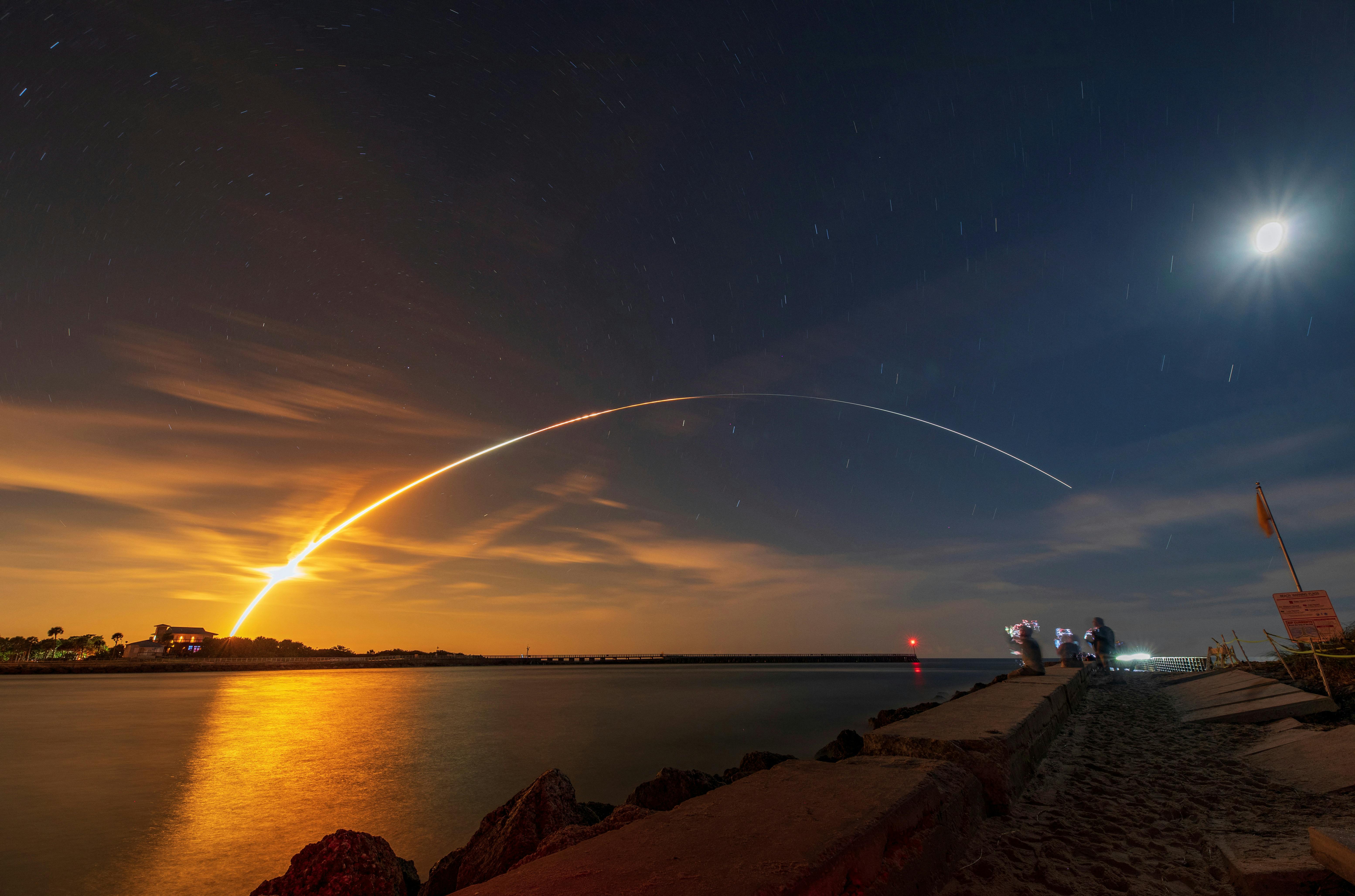 Imponerende så det ud, da SLS-raketten med Orion-rumfartøjet lettede fra jorden.&nbsp;
