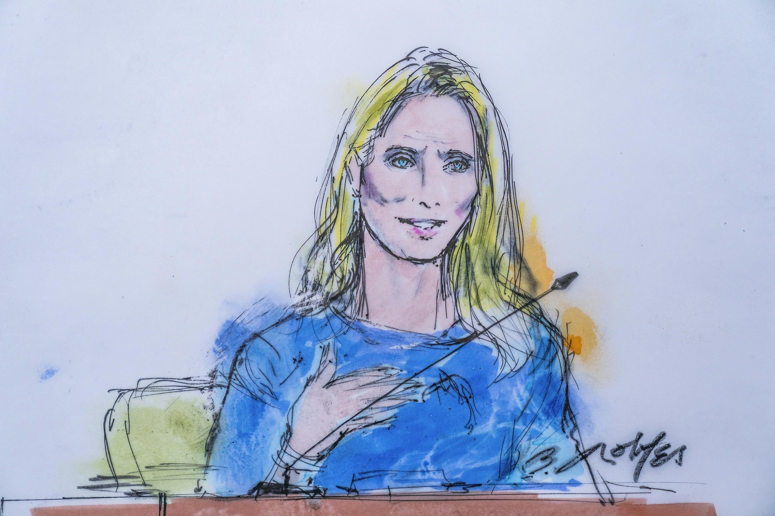 Sådan gengives Jennifer Siebel Newsom i retten. 