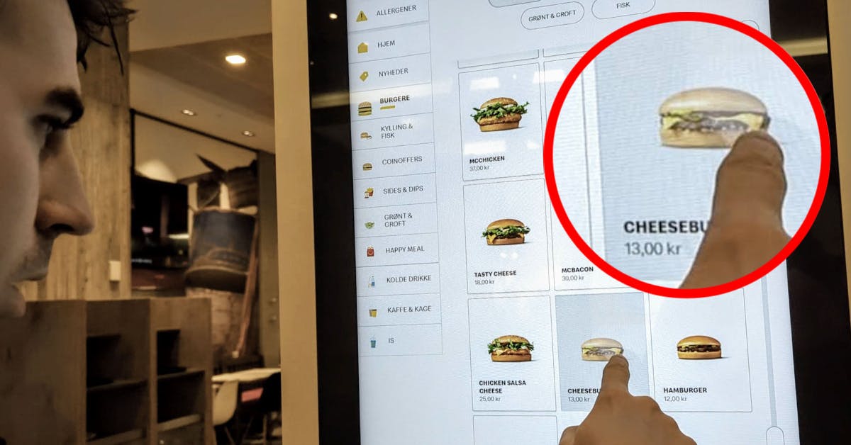 Sådan så det ud, da SE og HØR købte burgere på McDonald's på Fisketorvet.
