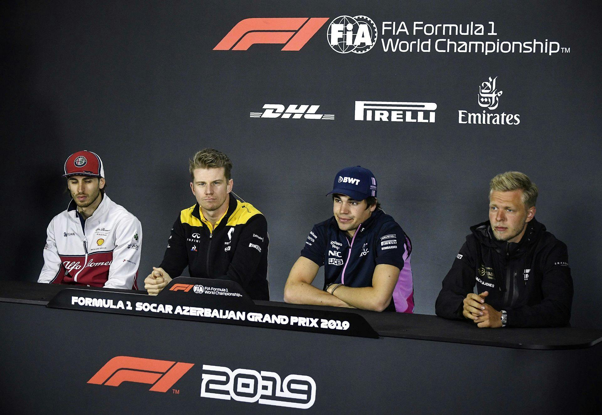 Kevin Magnussen (yderst til højre) og Nico Hülkenberg (nummer to fra venstre) har en interessant fortid. Nu skal de være holdkammerater.&nbsp;