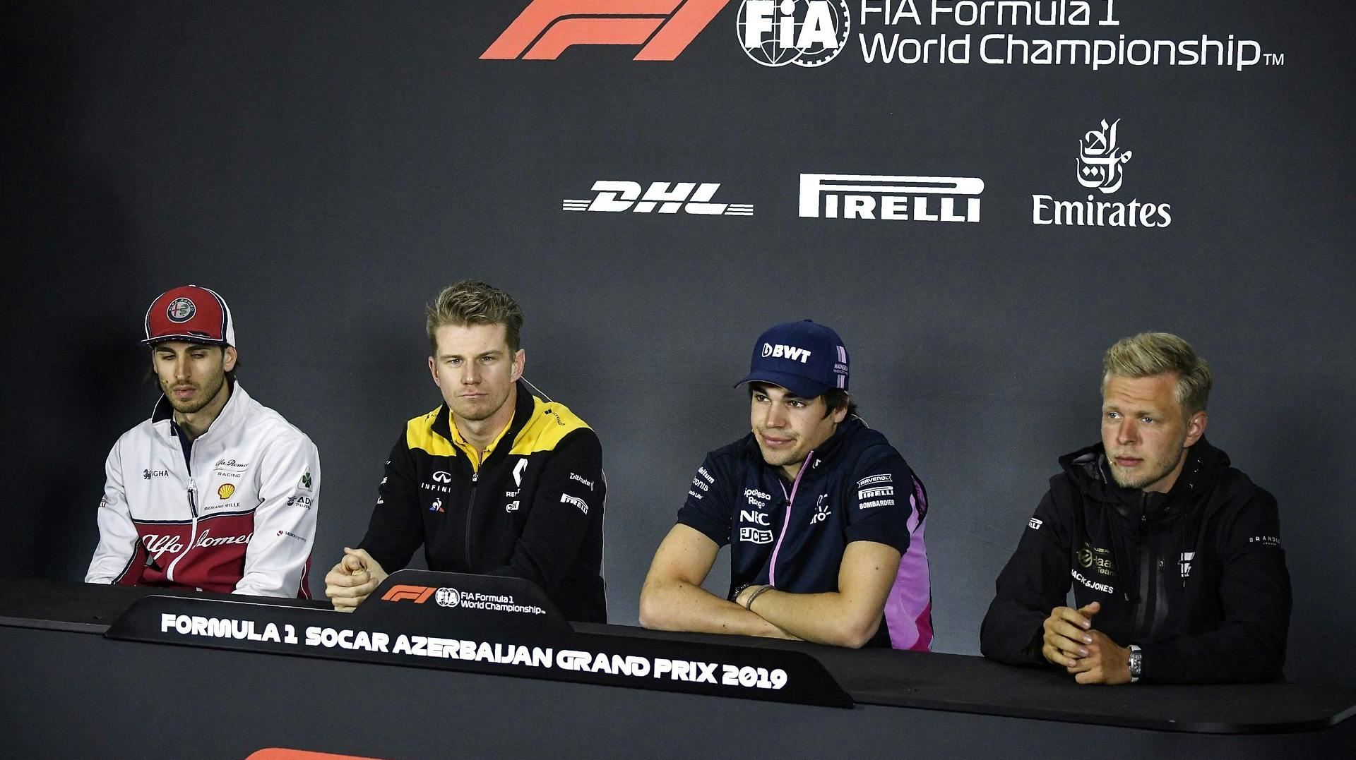 Kevin Magnussen (yderst til højre) og Nico Hülkenberg (nummer to fra venstre) har en interessant fortid. Nu skal de være holdkammerater. 