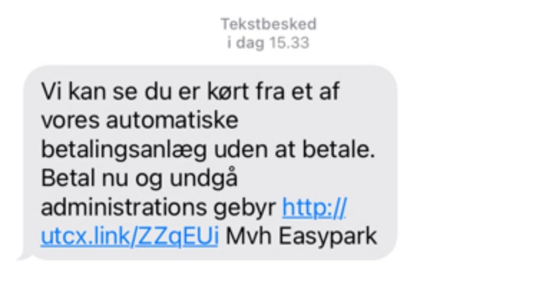 Sådan ser fup-sms'en ud, der lige nu florerer, fortæller Nordjyllands Politi.