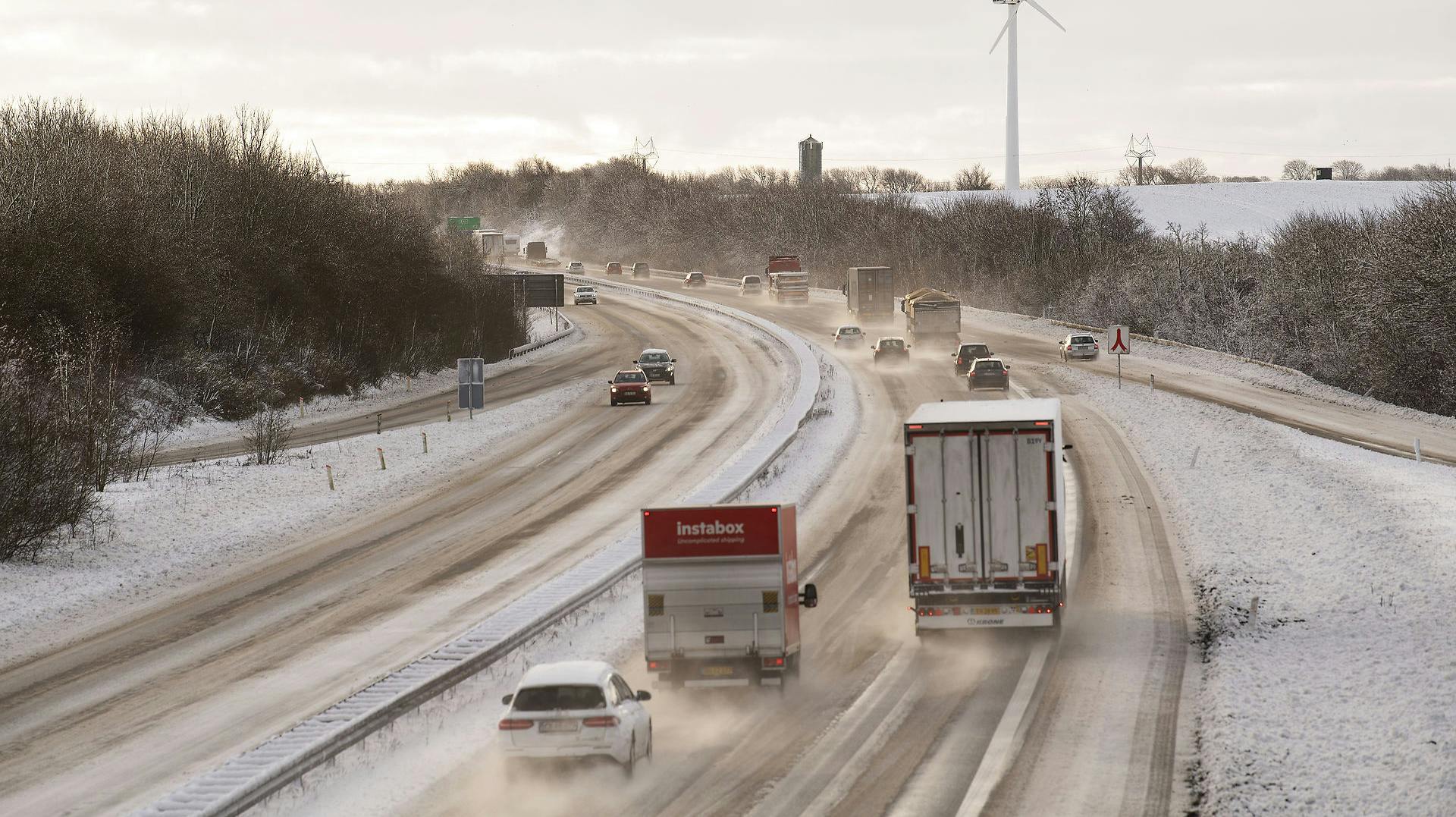 Sneen er dalet ned over Sydsjælland og Lolland-Falster søndag. (arkivfoto)