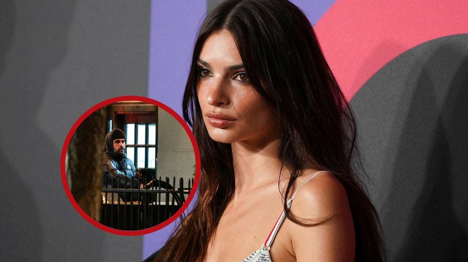 DJ Orazio Rispo forsøgte at gemme sig, da han mandag aften besøgte Emily Ratajkowski.