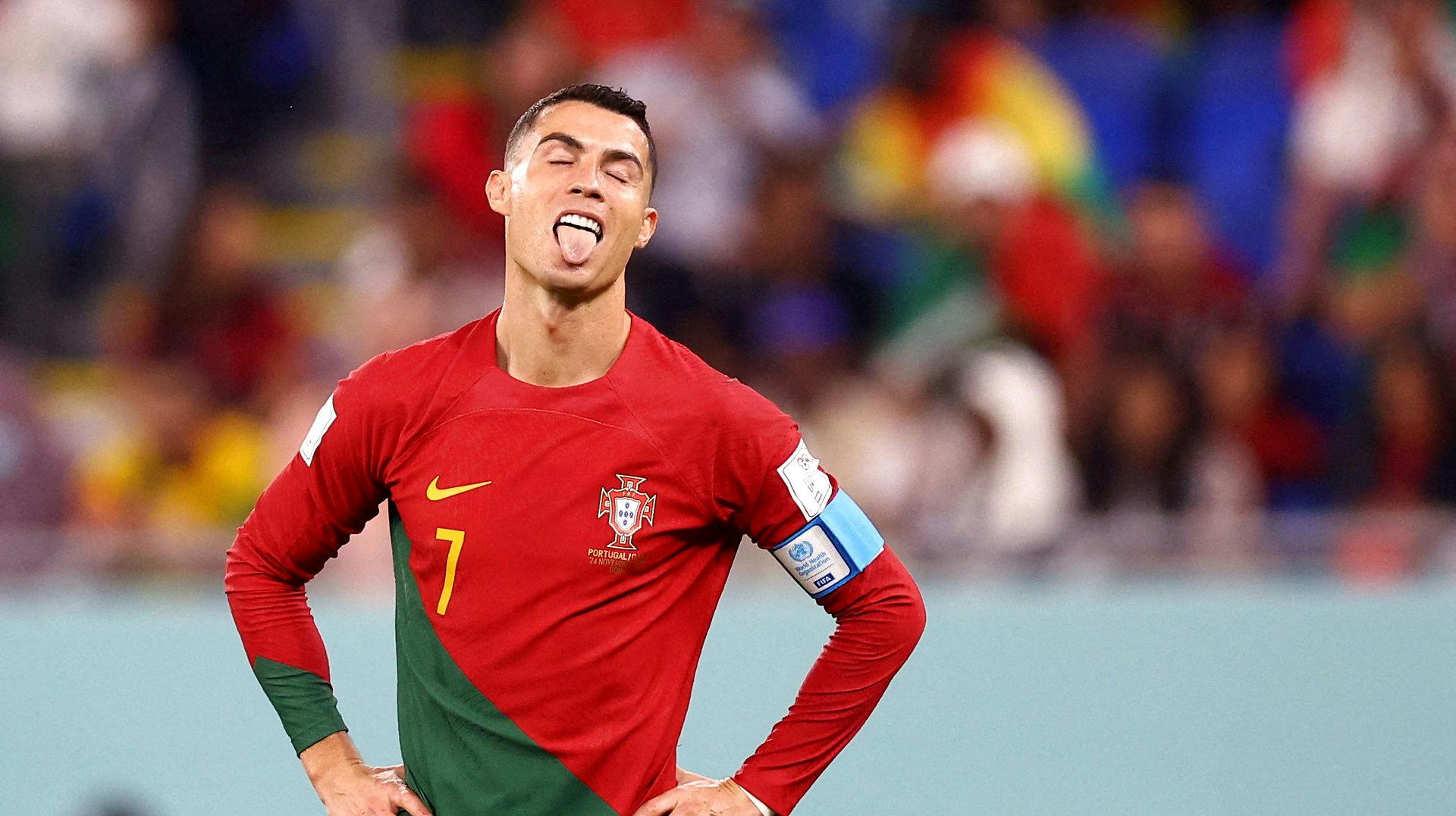 Cristiano Ronaldo havde medbragt en form for snack i shortsene i kampen mod Ghana. 