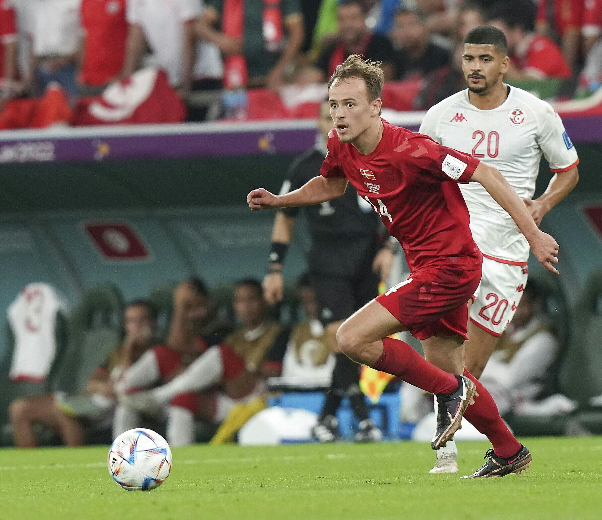 Mikkel Damsgaard gjorde en fin figur mod Tunesien på trods af det uafgjorte resultat.