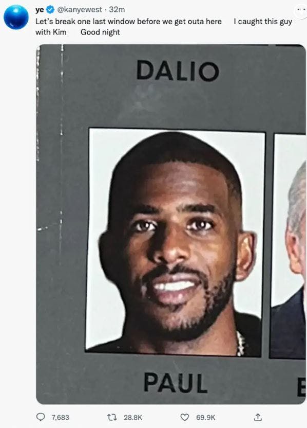 Sådan så Kanye West sidste opslag ud, før han torsdag blev suspenderet fra Twitter endnu en gang.