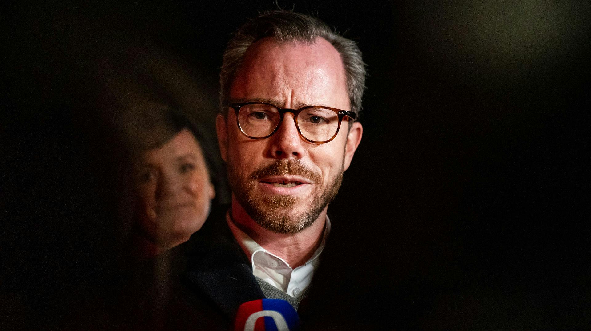 Jakob Ellemann-Jensen (V) efter regeringsforhandlingerne på Marienborg mandag den 28. november 2022.