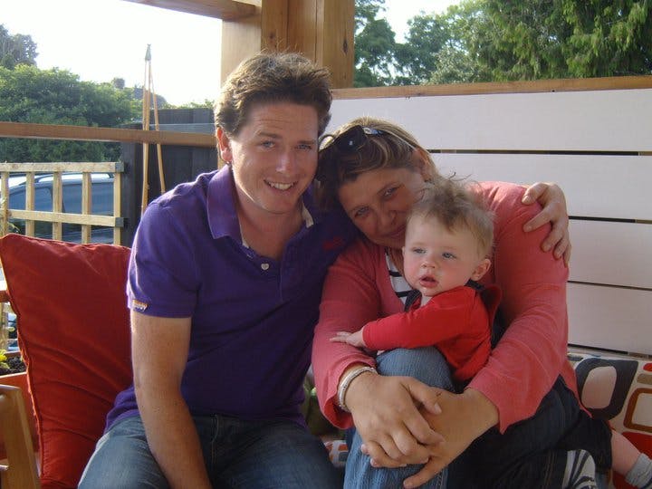 Alex og familien, før Alex blev syg. 