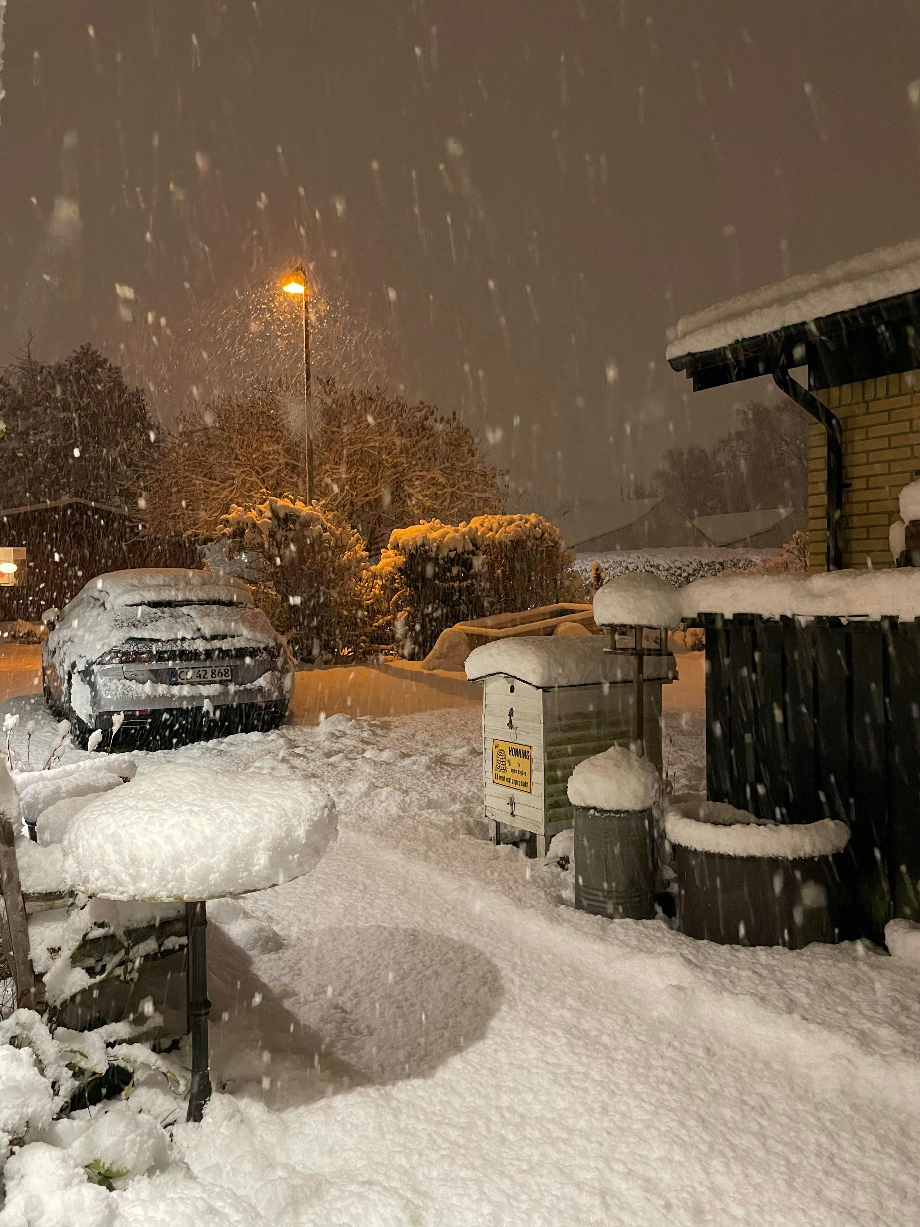 Sne i Hjørring onsdag morgen.&nbsp;
