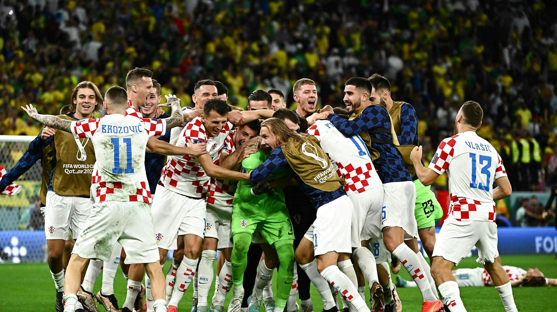 Kroaterne er naturligvis lykkelige efter sejren over de sydamerikanske favoritter.