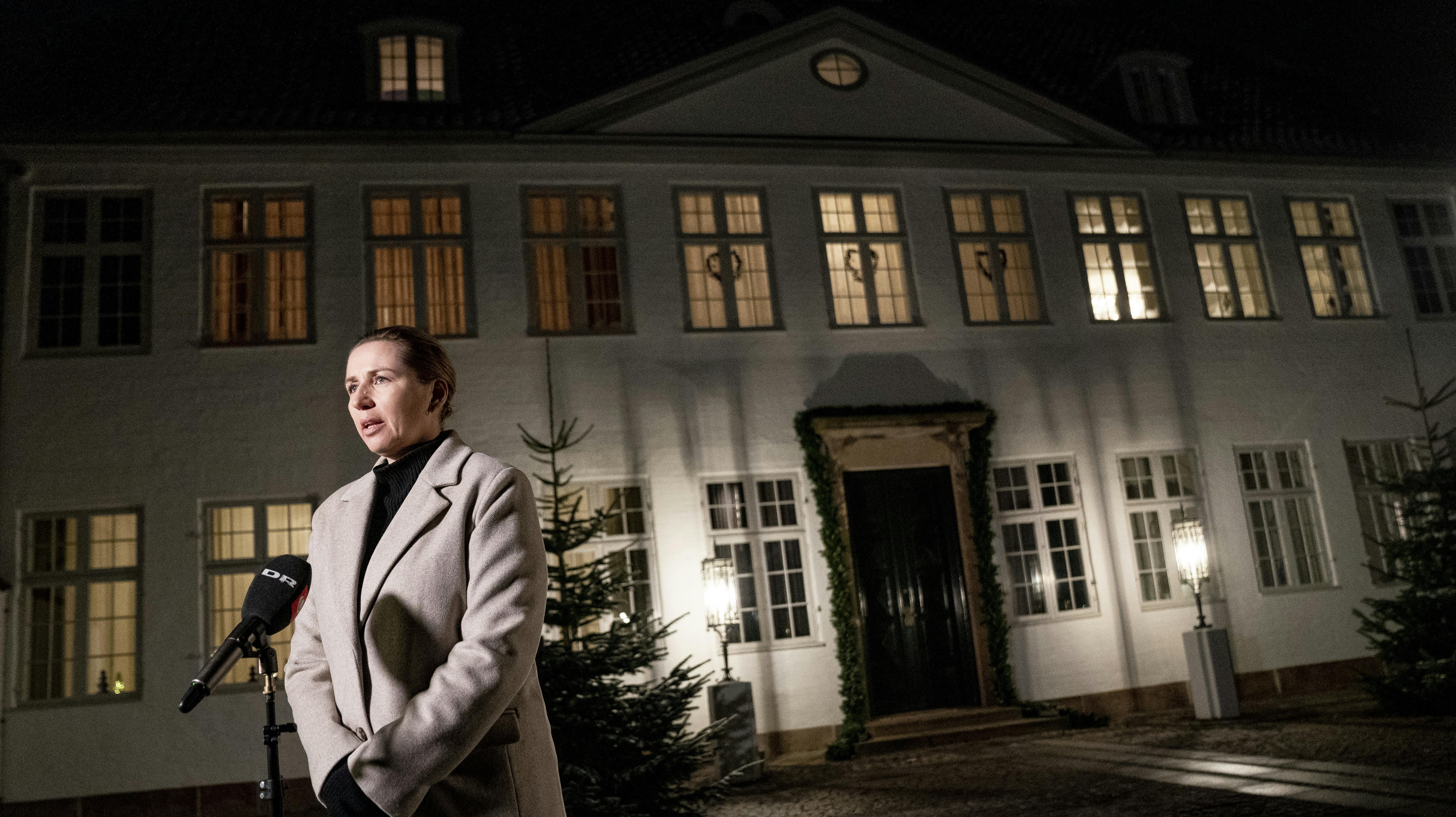Mette Frederiksen var tirsdag aften på Amalienborg. 