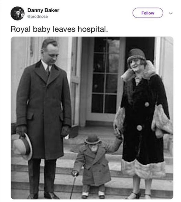 Det var dette foto, hvor lille Archie blev referert til som en abe, der fik BBC-værten Danny Baker fyret.