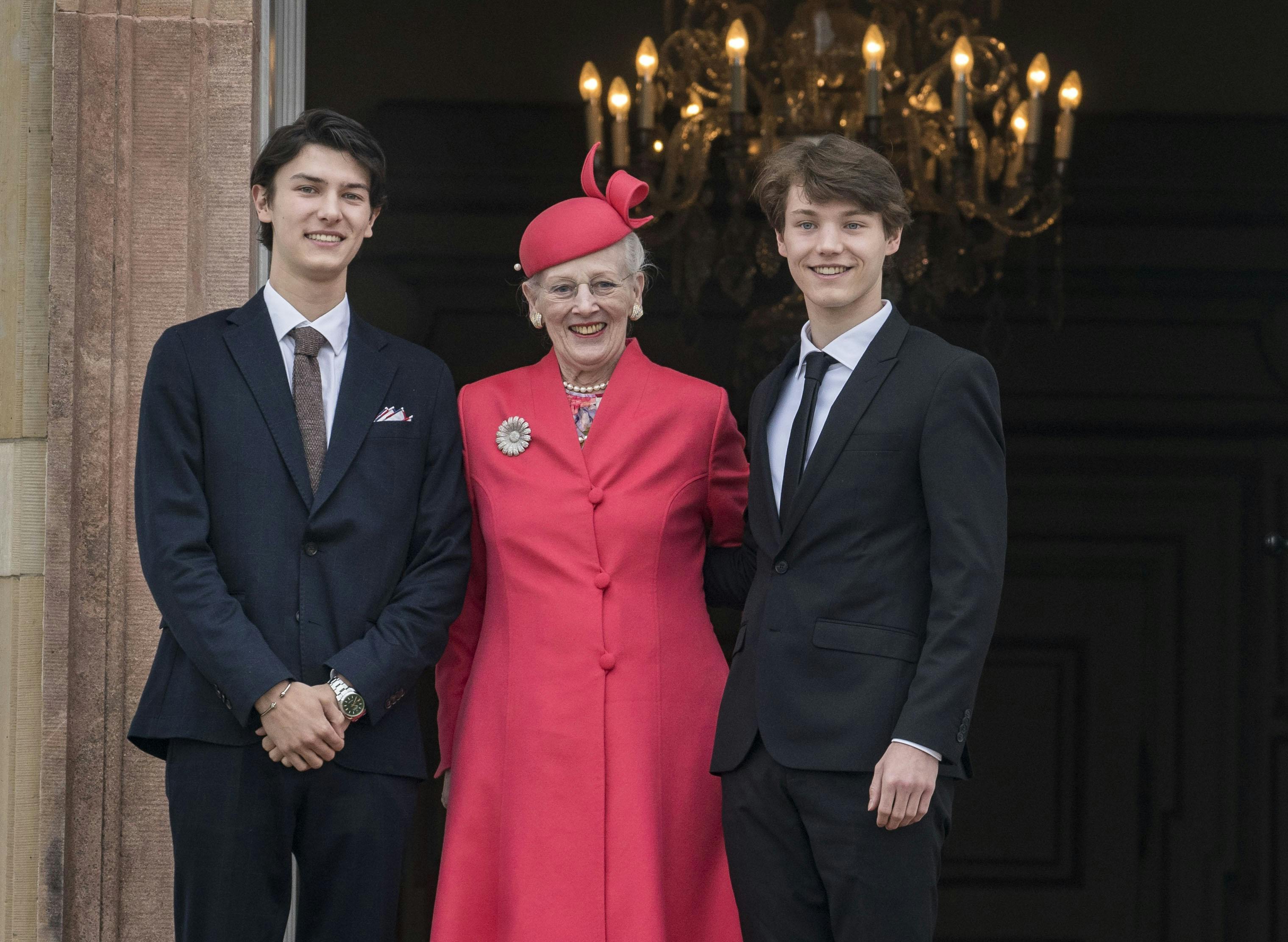 Prins Nikolai, dronning Margrethe og prins Felix