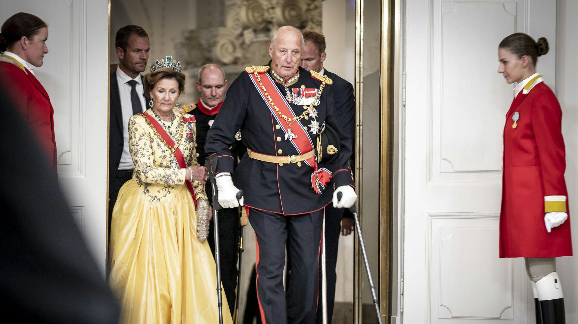 Kong Harald deltog ved dronning Margrethes 50 års jubilæum tidligere på året.