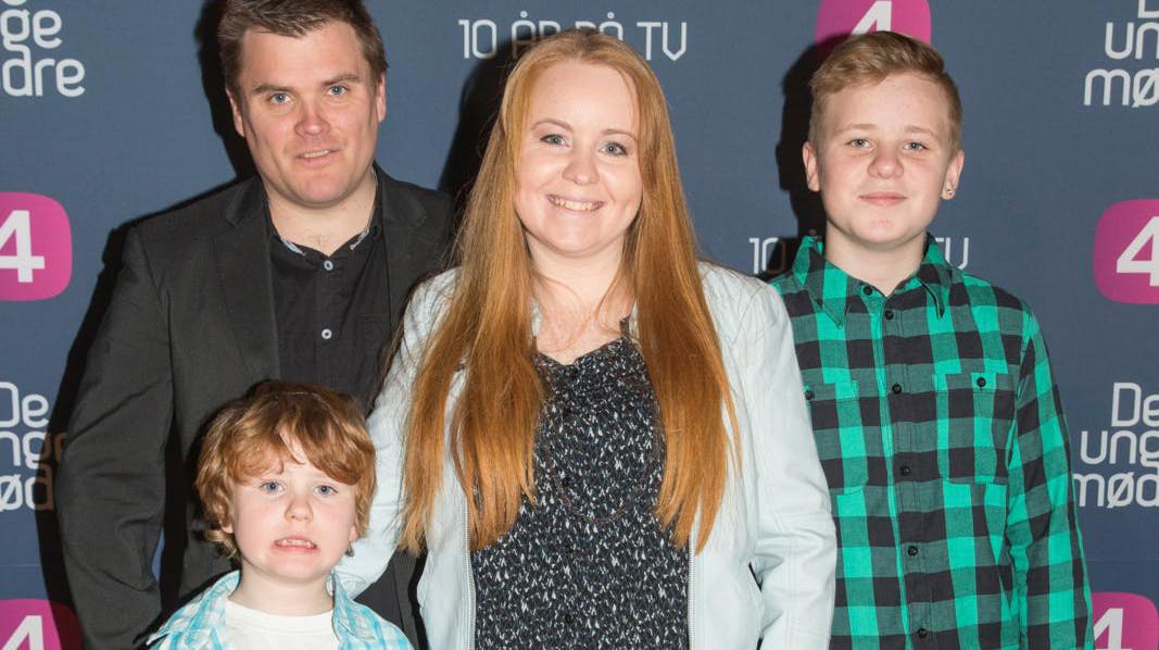 Her er Nadja med sin familie på den røde løber tilbage i 2015. 