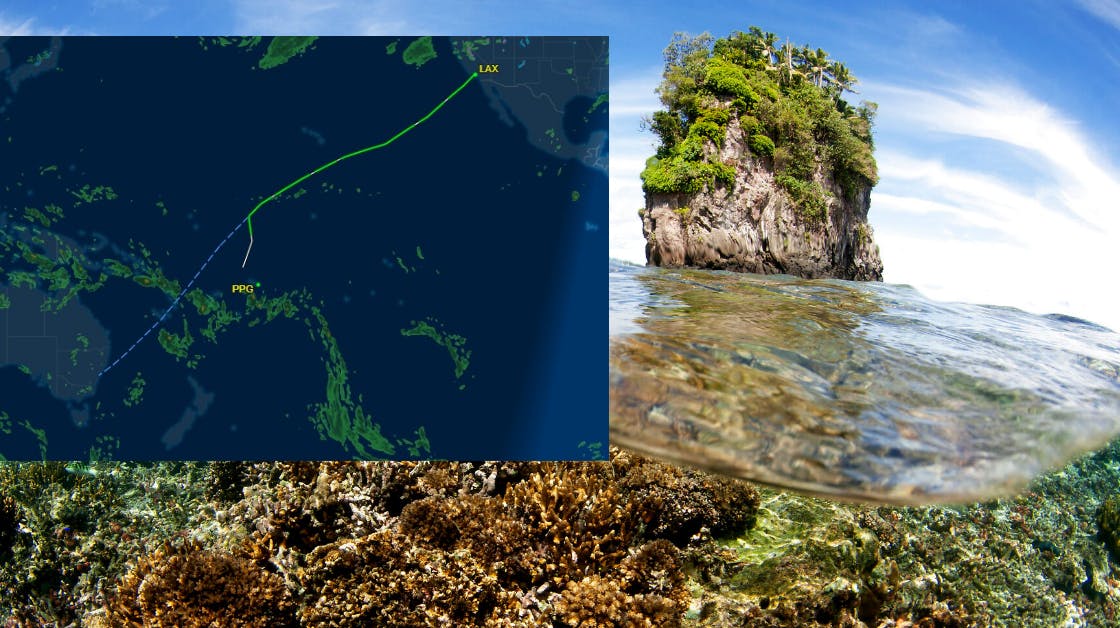 Det er ikke det værste sted at lande - omgivelserne er i hvert fald meget smukke og vejret perfekt.