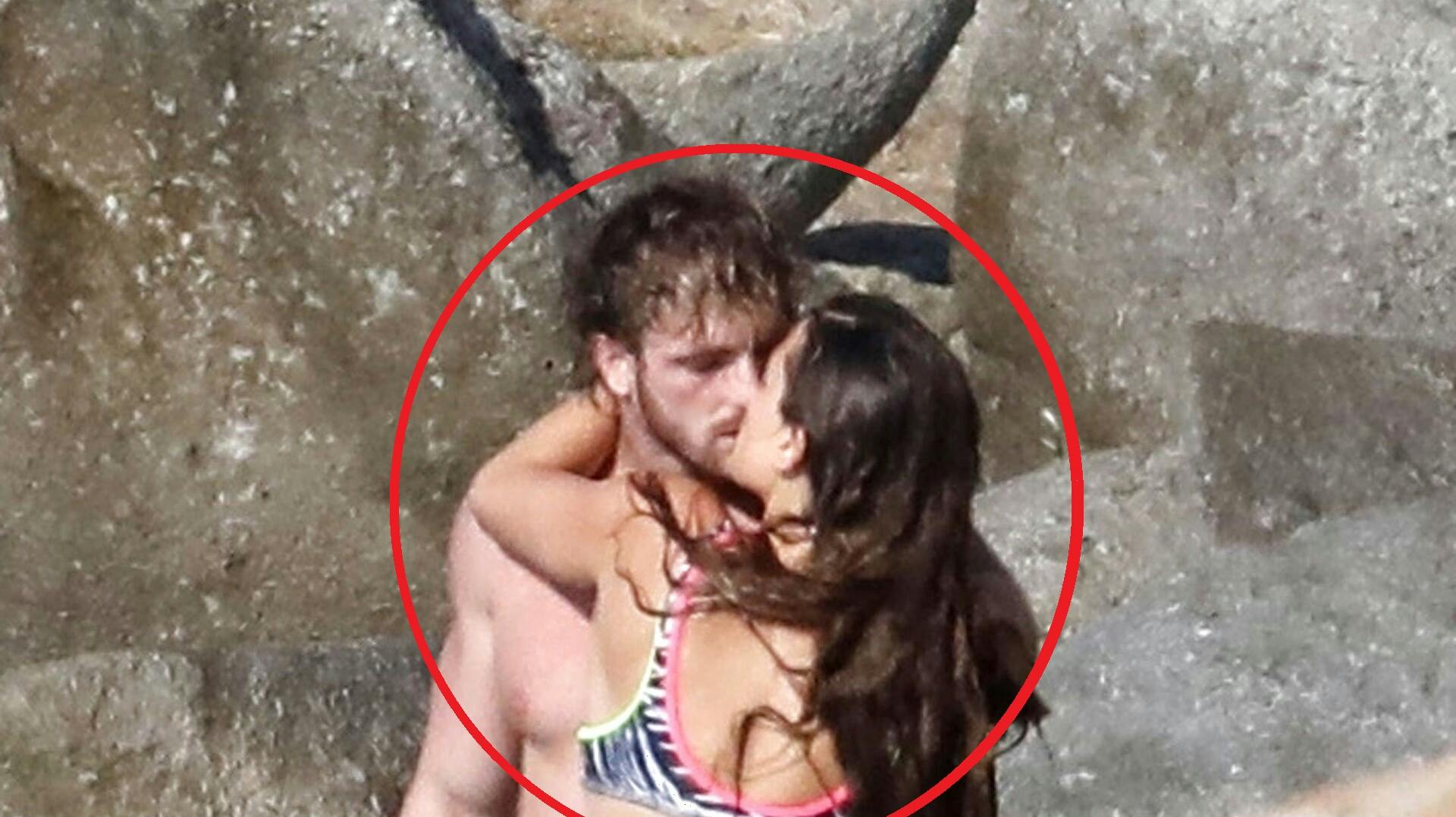 Nina Agdal og Logan Paul blev spottet sammen for første gang under hed strandtur i sommer. 