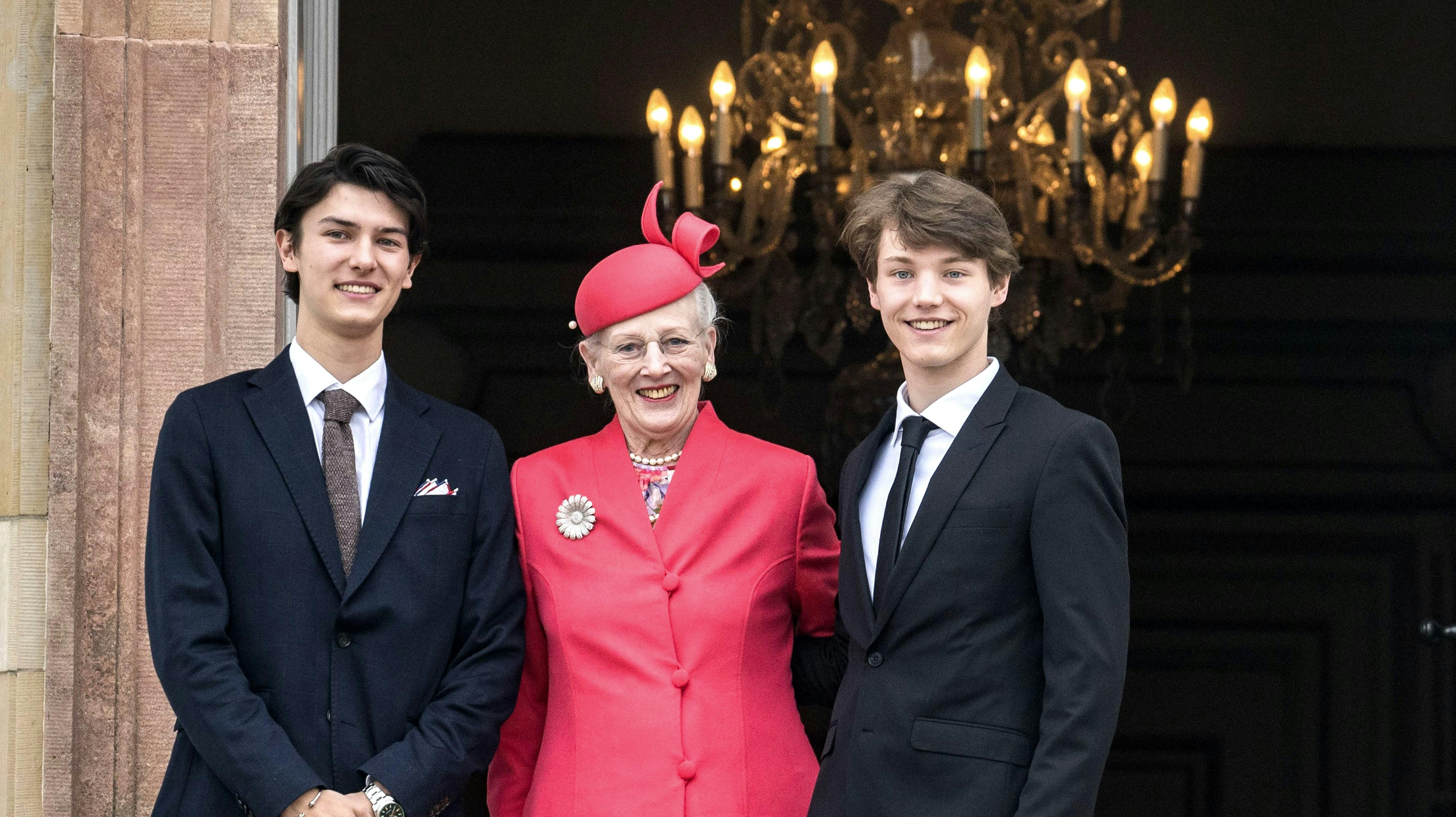 Prins Nikolai, dronning Margrethe og prins Felix