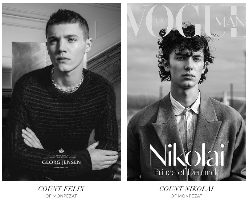 Før hed de "prince Nikolai" og "prince Felix" på Scoop Models hjemmeside. Nu er titlerne dog blevet ændret til "count Nikolai of Monpezat" og "count Felix of Monpezat". 