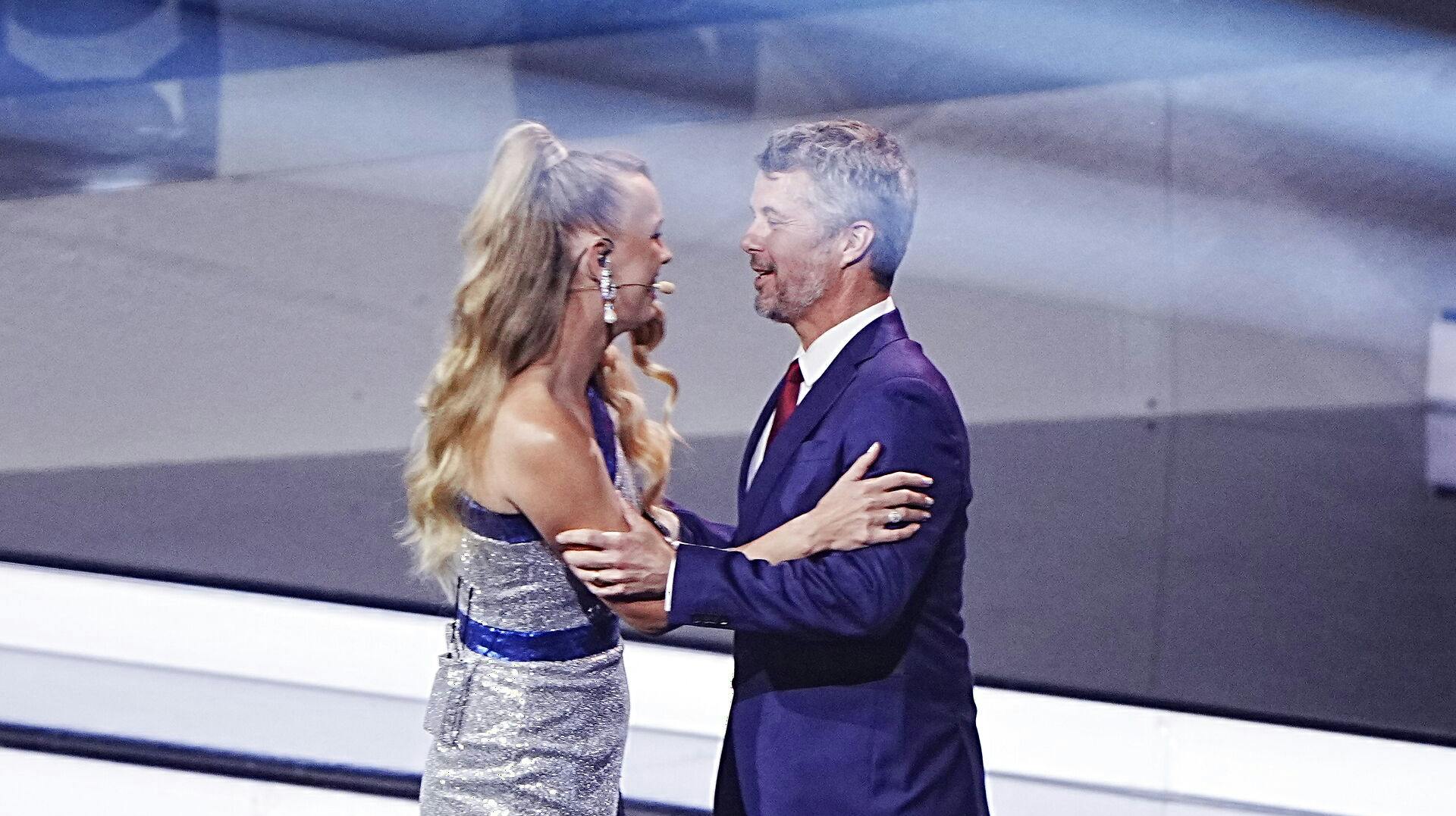 Det var tydeligt, at Caroline Wozniacki blev meget overrasket. Hun var nemlig også selv vært under showet.