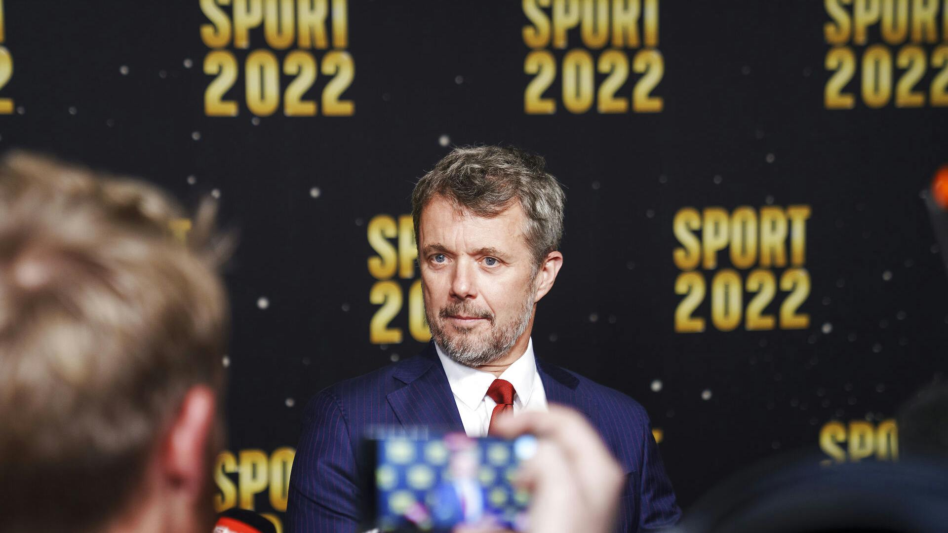 Kronprins Frederik var i sit festlige hjørne, da han deltog i "Sport 2022" lørdag i Boxen i Herning.