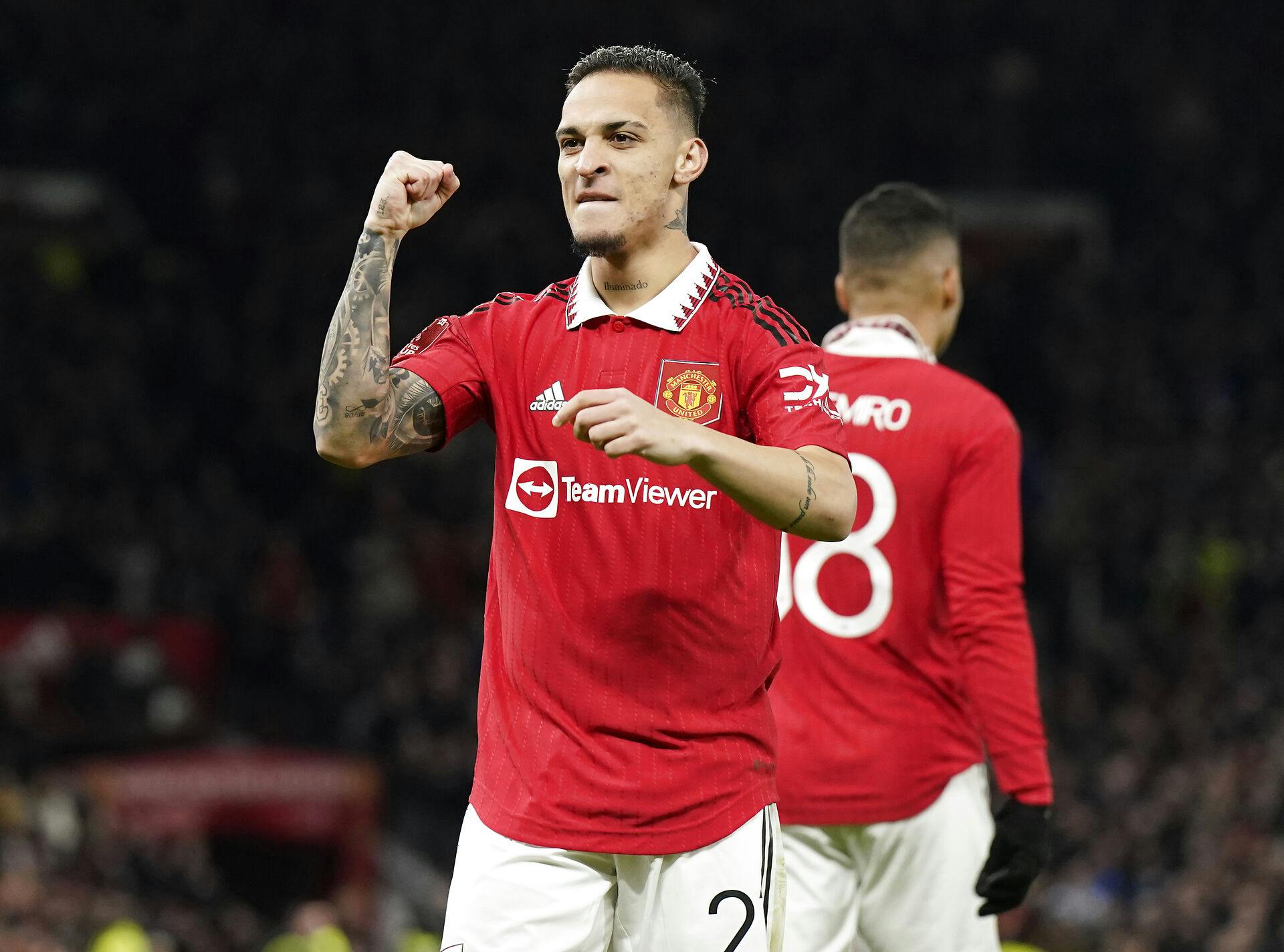 Manhester Uniteds Antony scorede i sin første kamp efter trafikulykken. nbsp;