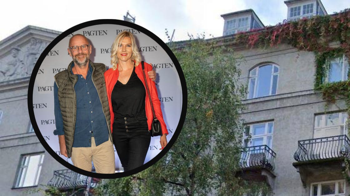 Det er i ejendommen her, at Henrik Qvortrup og hustruen Nanna Thoustrup i dag ejer en stor lejlighed, som de forsøger at få solgt uden alt for stort et tab.