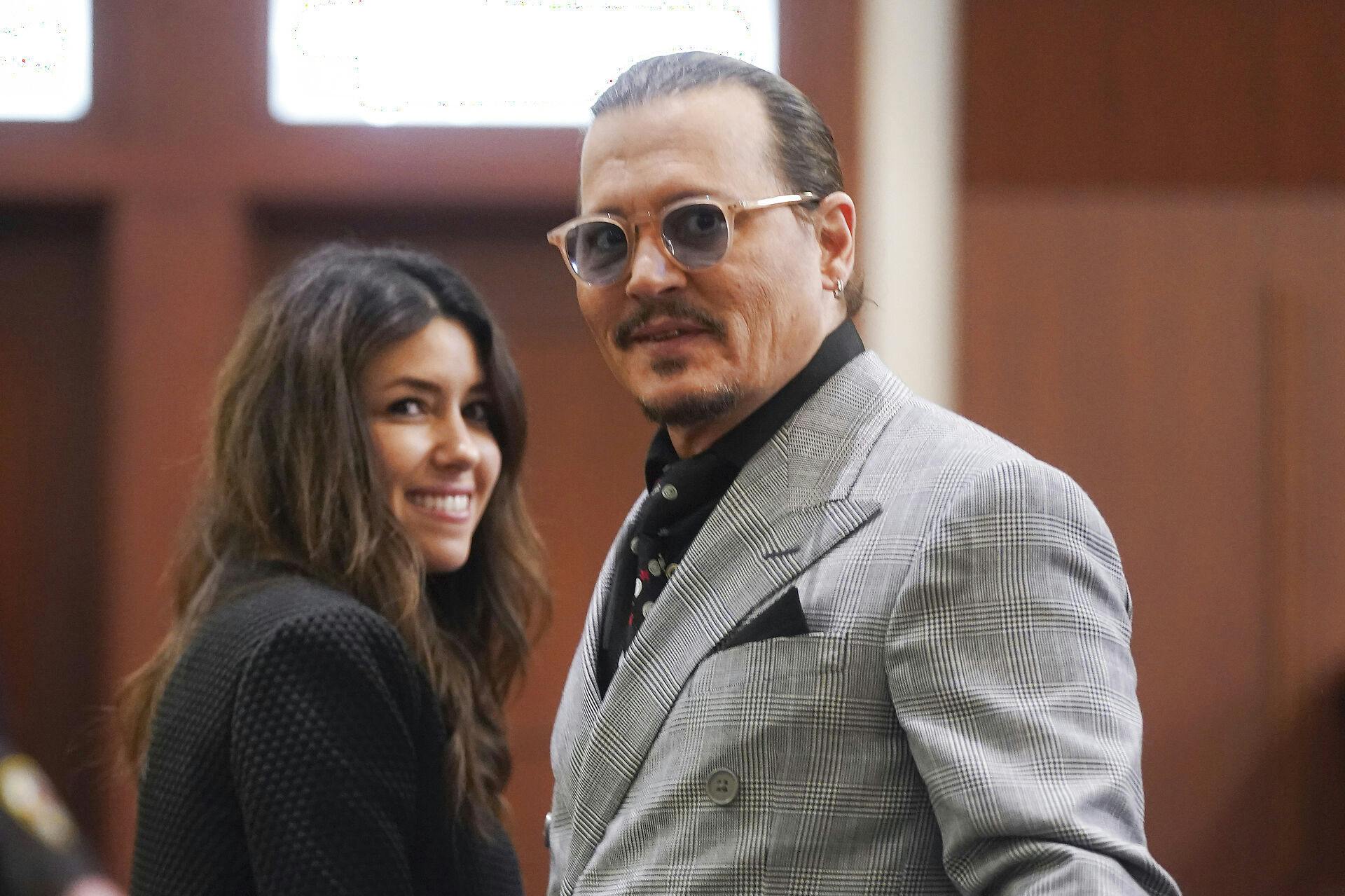 Johnny Depp og Camille Vasquez under retssagen mod Amber Heard.