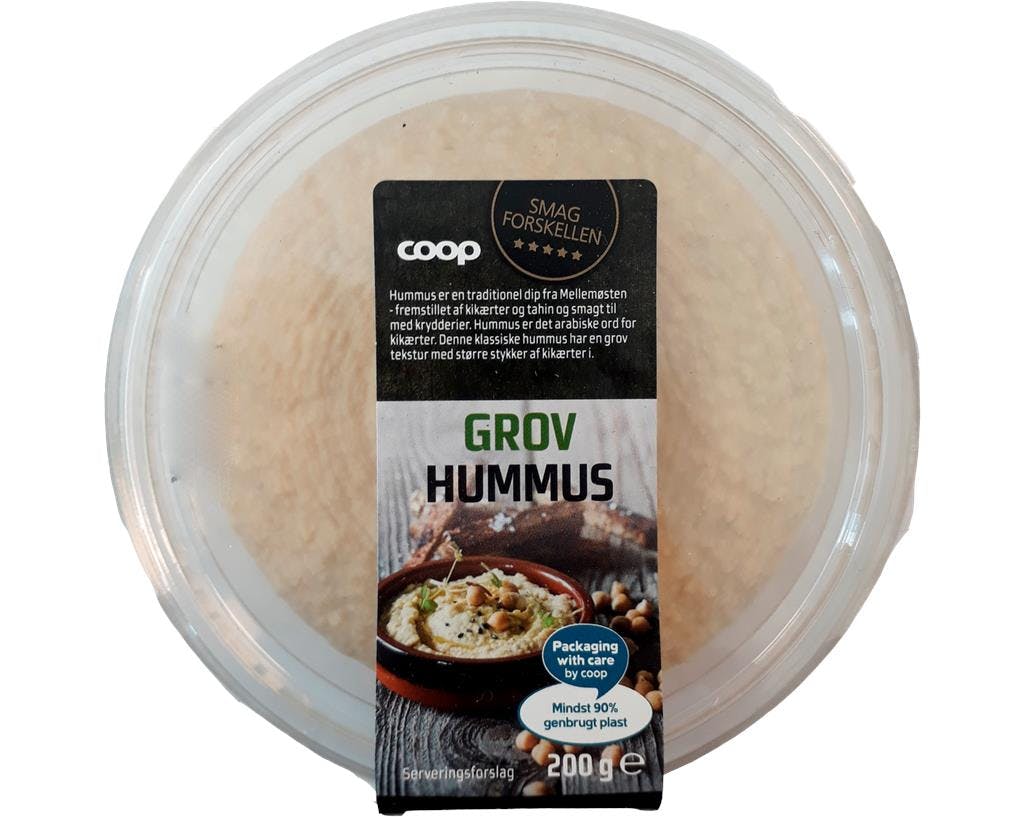 Coop tilbagekalder denne grov hummus fra "Smag forskellen", da der er risiko for gæring.