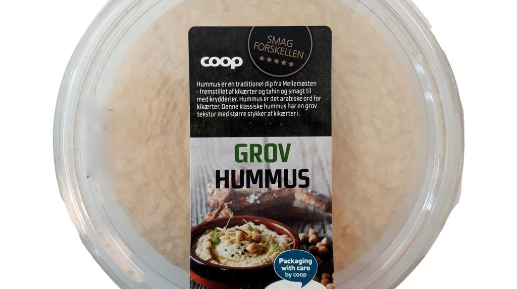 Coop tilbagekalder denne grov hummus fra "Smag forskellen", da der er risiko for gæring.