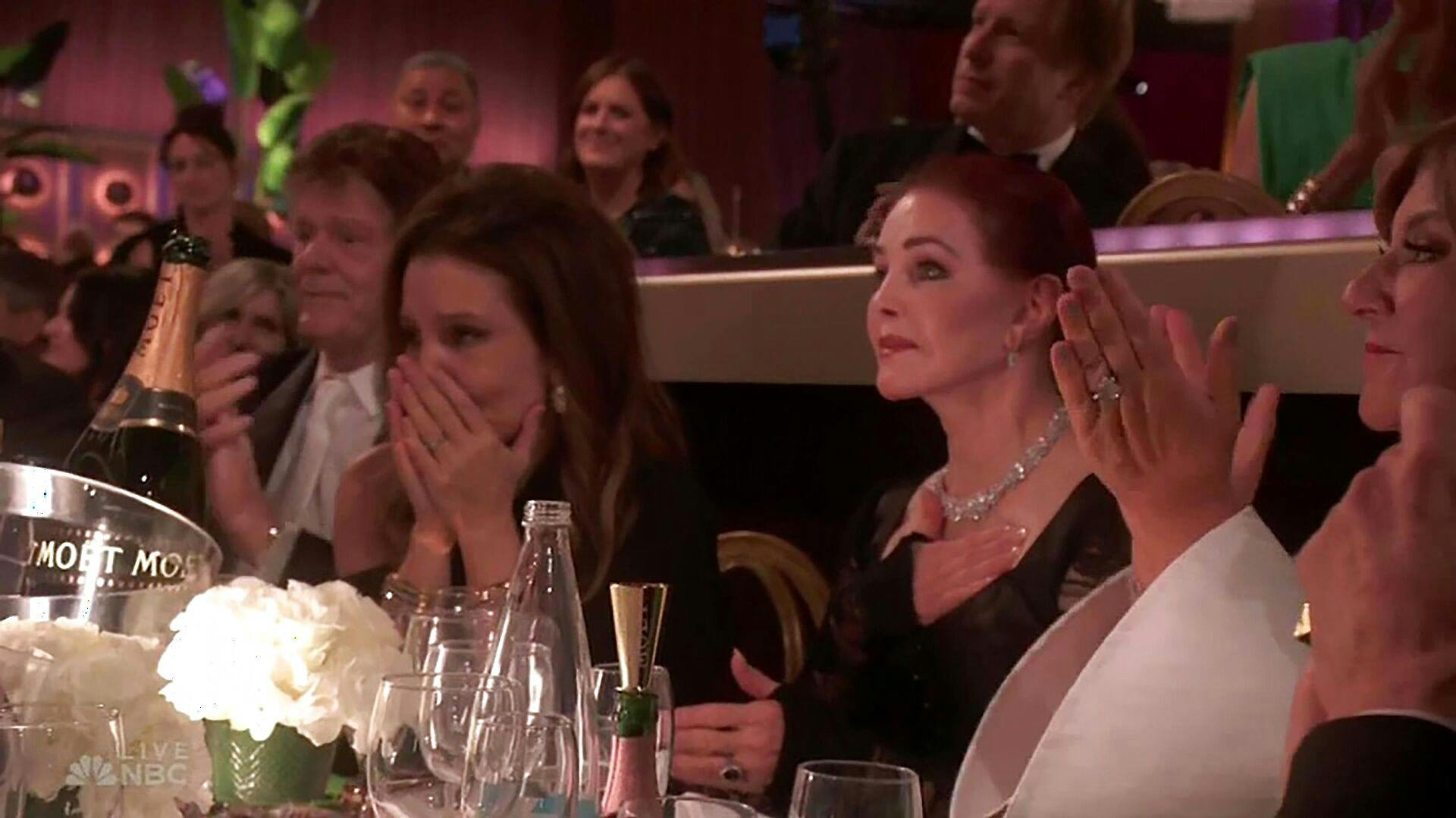 Følelserne sad uden på tøjet, da Lisa Marie Presley og hendes mor Priscilla Presley overværede prisuddelingen, hvor "Elvis" var nomineret i flere kategorier. 