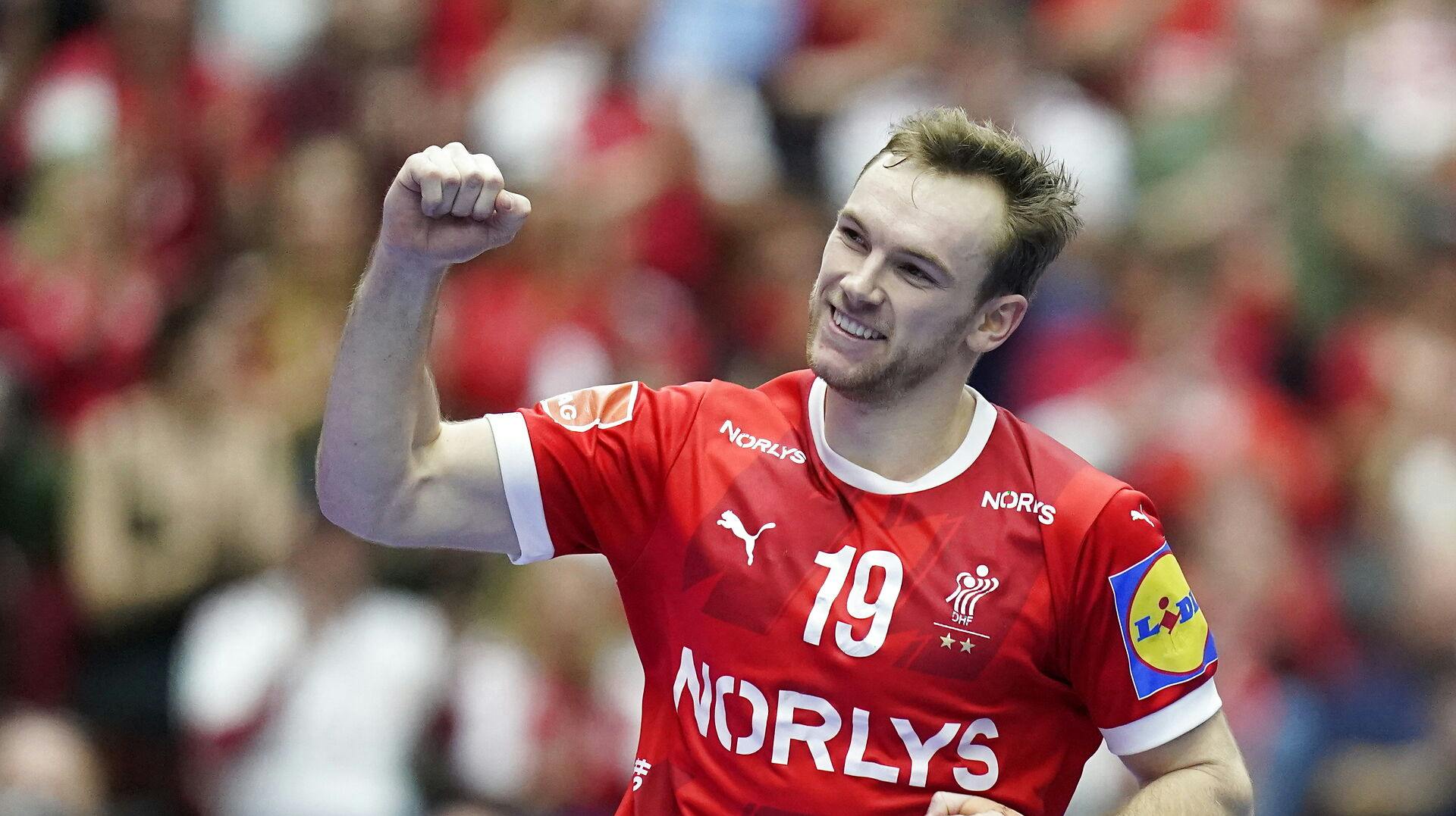 Mathias Gidsel og det danske landshold i håndbold vinder