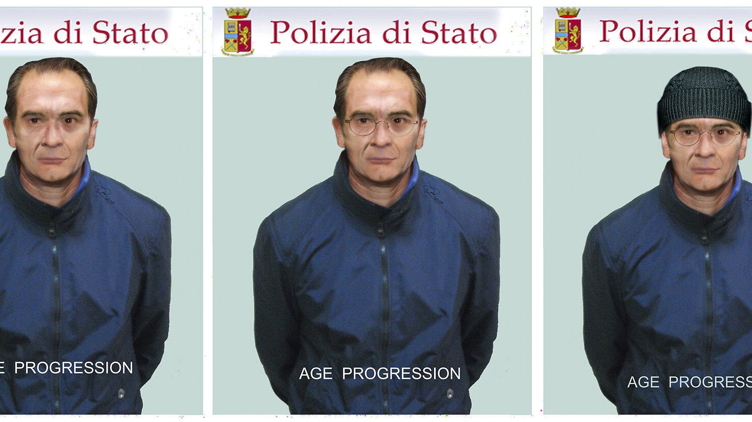 Matteo Messina Denaro har været på flugt så længe, at politiet har fået eksperter til at modificere hans portræt flere gange, så det svarede til et nutidigt billede af mafiabossen.