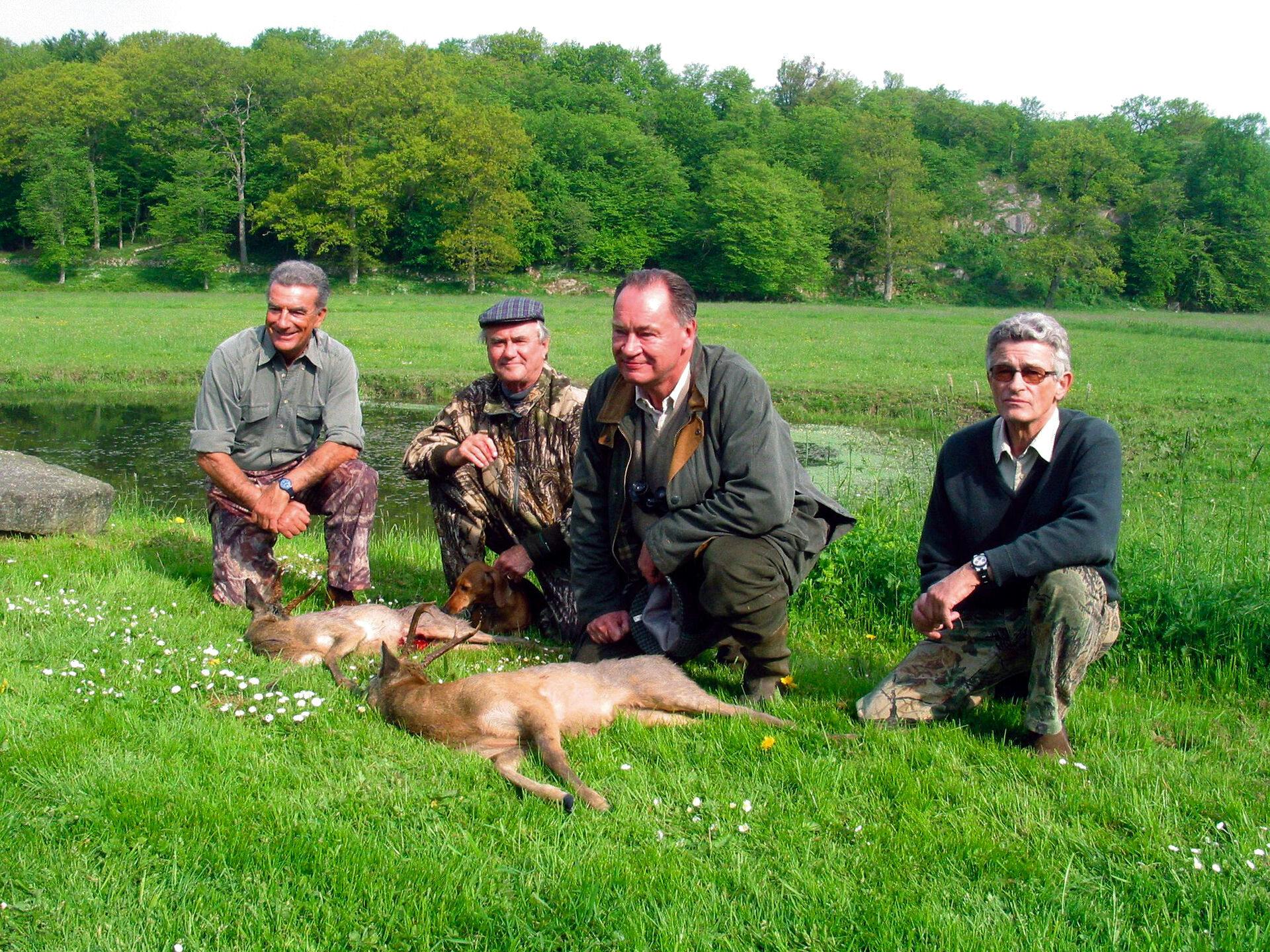 Grev Ditlev på jagt med Prins Henrik og Peter Zobel.