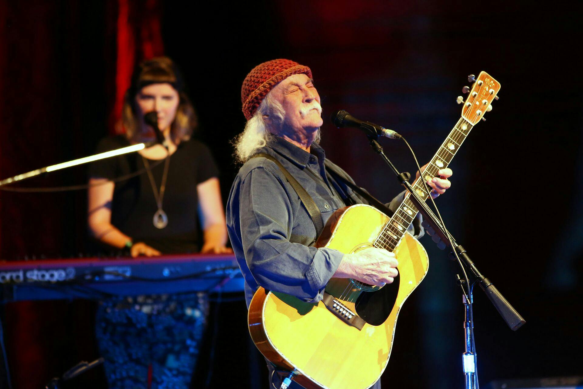 Her ses David Crosby, da han i 2018 spillede live i København.