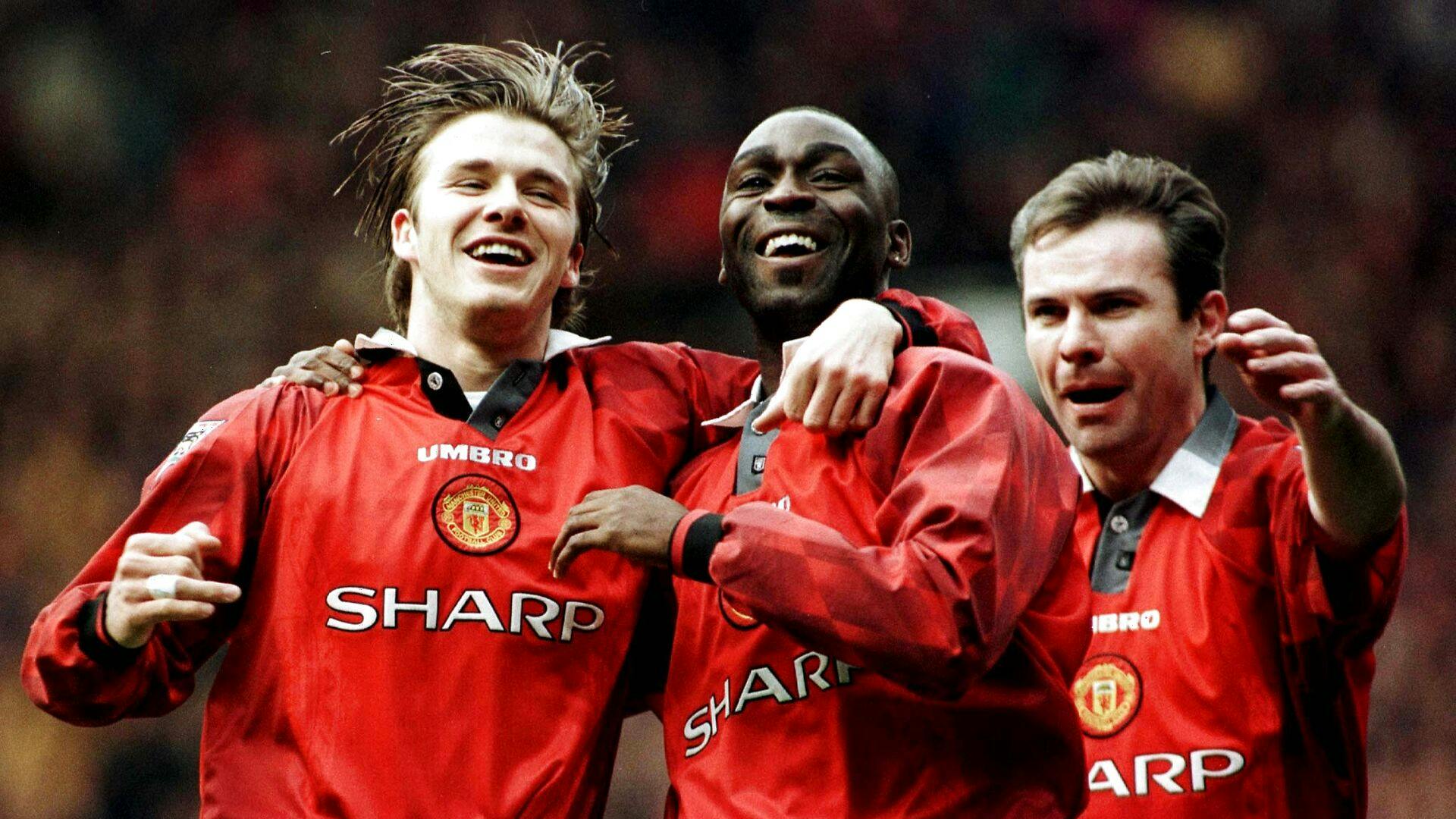 Tre af de helt store Manchester United-legender Andy Cole, David Beckham og Brian McClair fejrede godt med mål for storklubben.