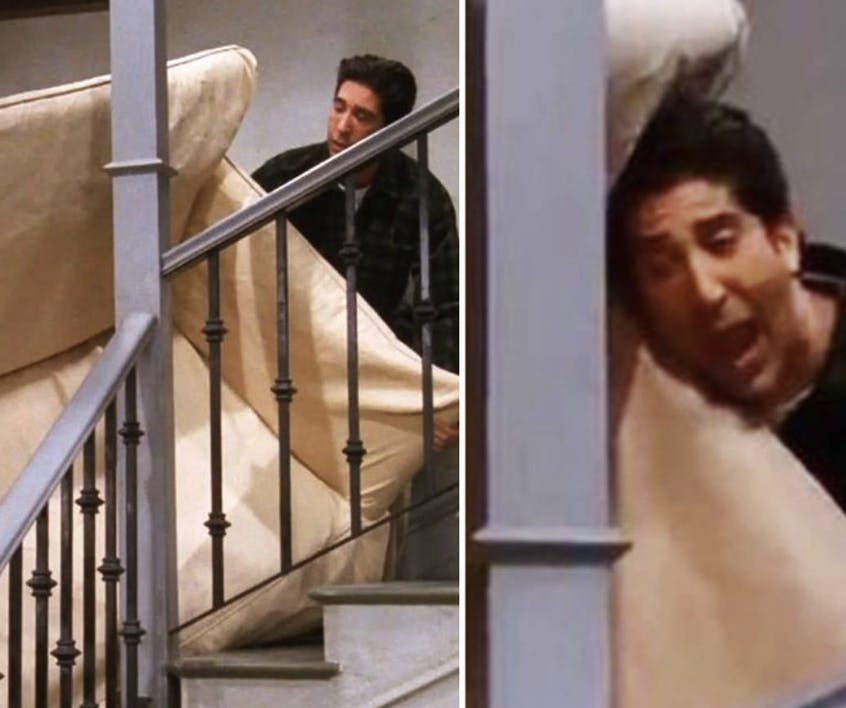 Lukes historie minder på mange måder om Ross' uheldige omgang med sin sofa.
