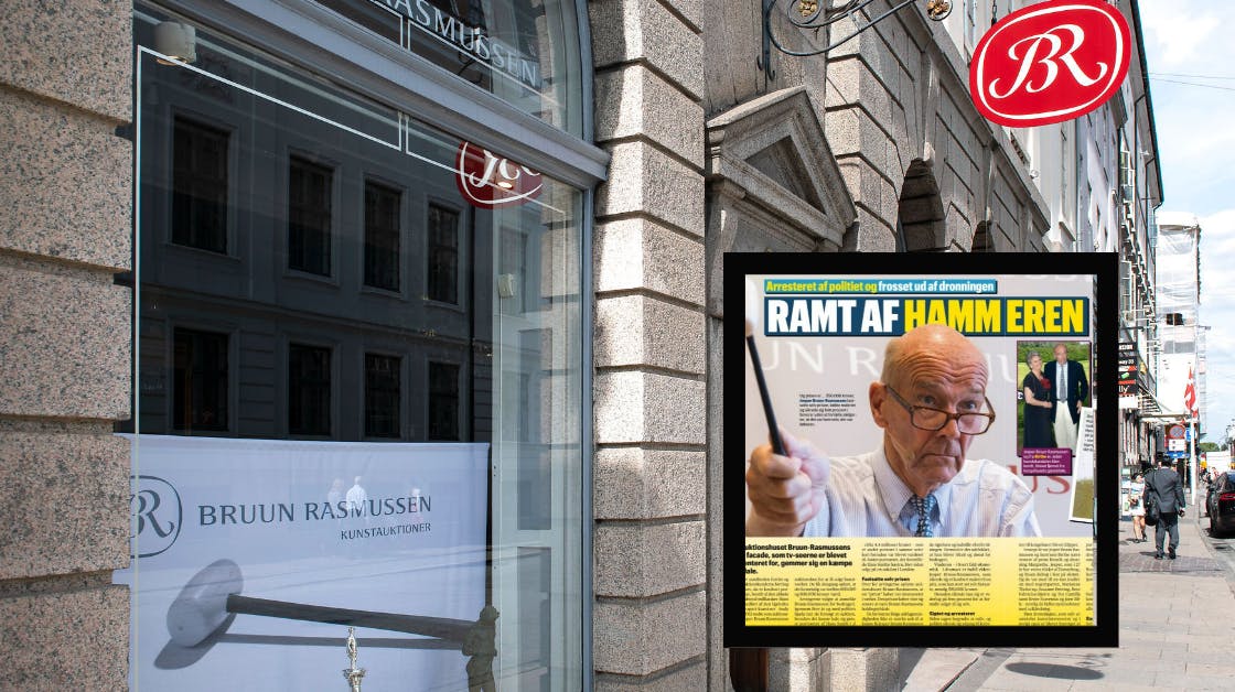 Auktionshuset Bruun Rasmussen var ikke voldsomt begejstret for besøget, hvor dets tidligere kunde, Per Rix, satte en kritisk SE og HØR-artikel op på et skilt.