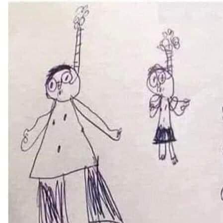 Det var denne tegning, som skolelæreren gik en smule i panik over. 