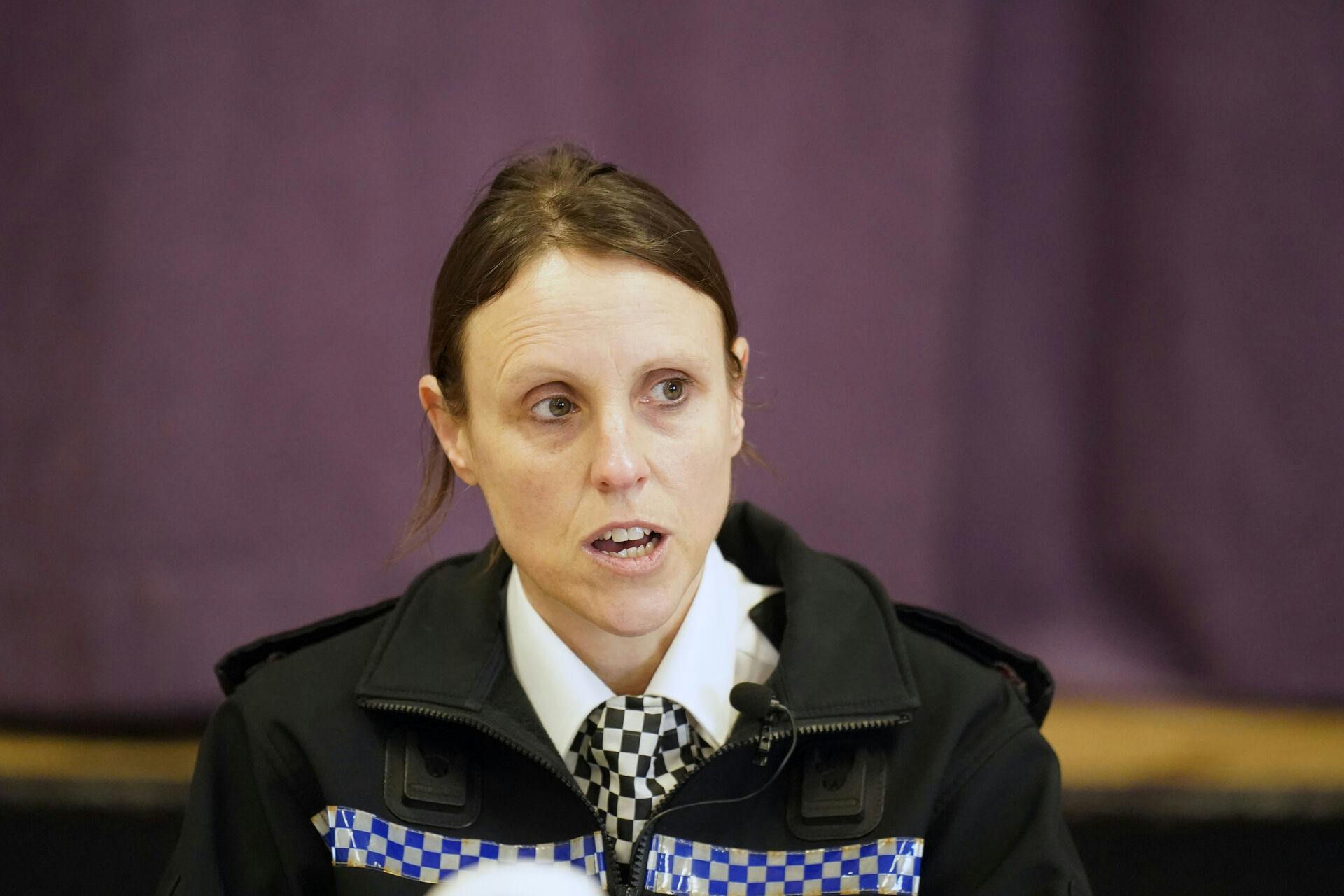 Politiinspektør Sally Riley holdt 3. februar pressemøde - en uge efter Nicola Bulley forsvandt.&nbsp;

