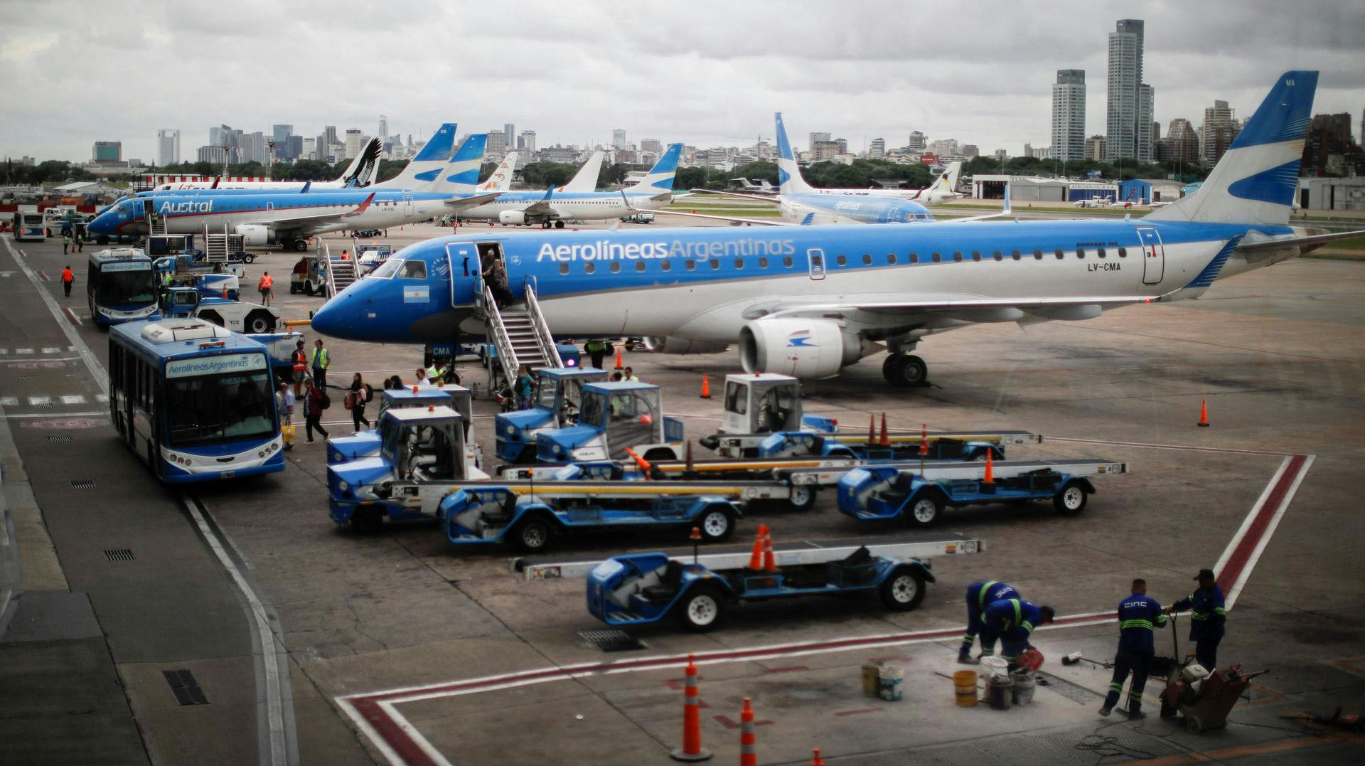 Lufthavnen Aeroparque Jorge Newbery i den argentinske hovedstad Buenos Aires, hvor myndighederne har indledt en efterforskning for at få fastslået, hvorvidt der står et kriminelt netværk bag en bølge af russisk "fødselsturisme" i det sydamerikanske