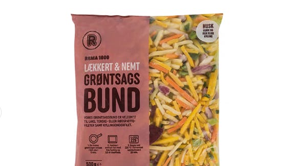 Grøntsagsposerne hedder "Rema 1000 Lækkert og Nemt Grøntsagsbund", men der er gjort et knap så lækkert fund i poserne. 