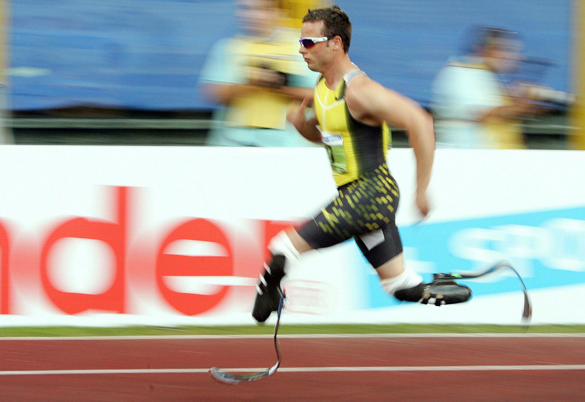 Oscar Pistorius vandt i alt seks guldmedaljer ved de paralympiske lege.&nbsp;
