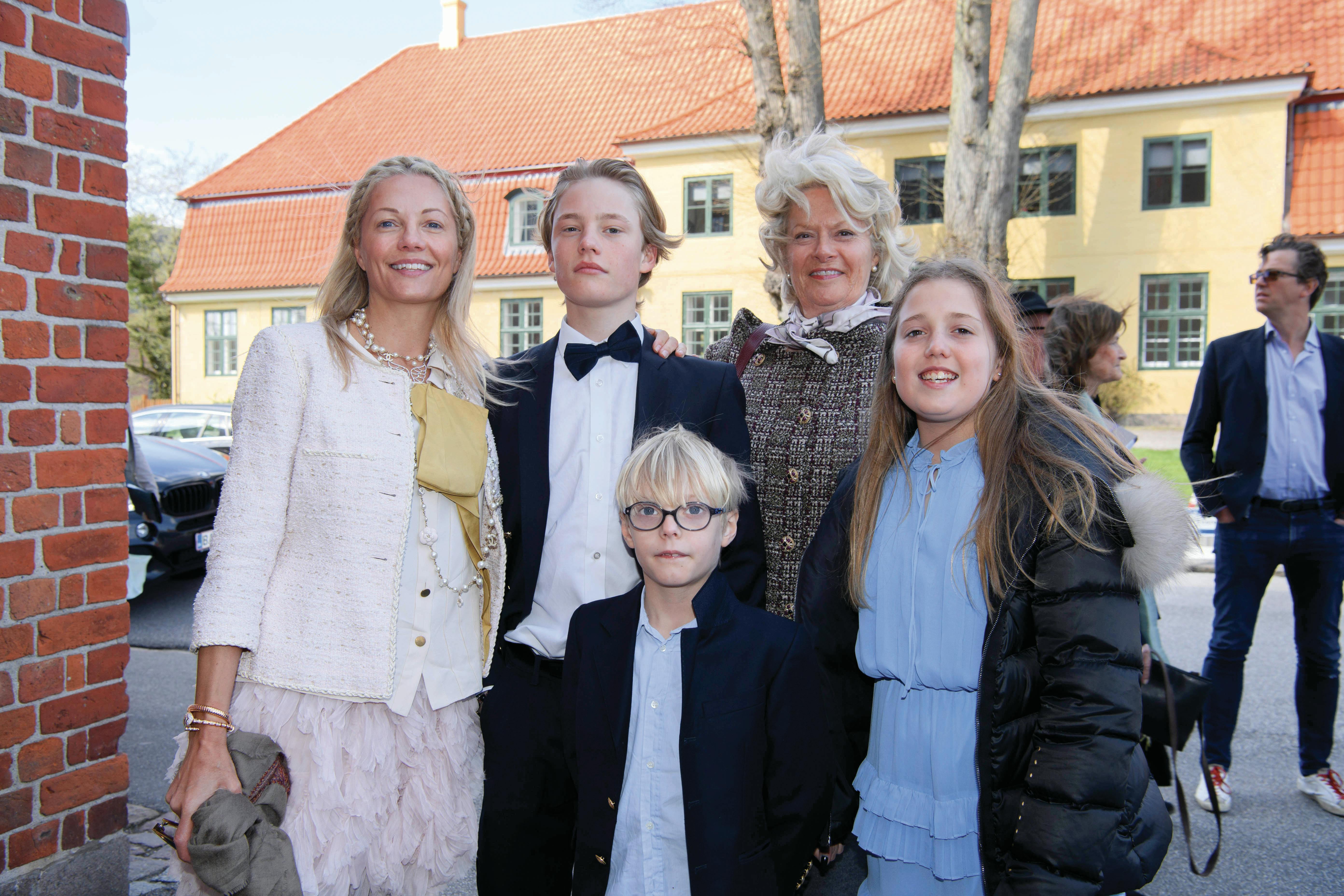 Caroline Fleming, Alexander Fleming, Nicholas Bendtner og Josephine Fleming 