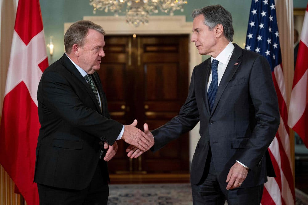 USA's udenrigsminister, Antony Blinken, og Danmarks udenrigsminister, Lars Løkke Rasmussen (M) mødtes mandag.