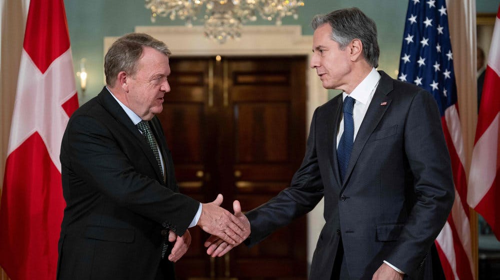 USA's udenrigsminister, Antony Blinken, og Danmarks udenrigsminister, Lars Løkke Rasmussen (M) mødtes mandag.